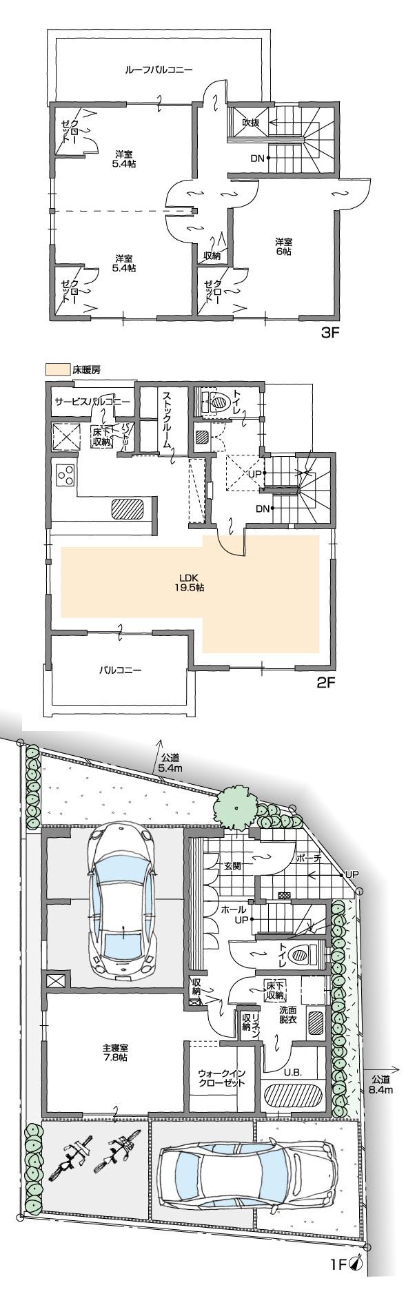 Floor plan. 37,800,000 yen, 4LDK + S (storeroom), Land area 99.18 sq m , Building area 133.59 sq m floor plan