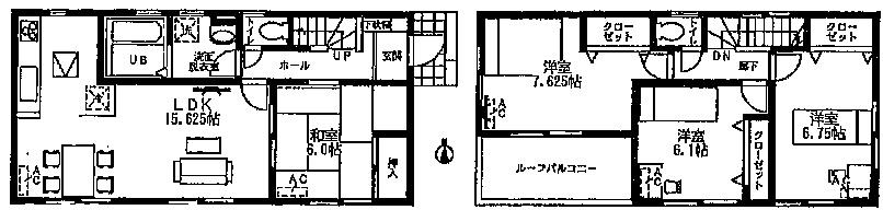 Floor plan. (1 Building), Price 33,800,000 yen, 4LDK, Land area 115.34 sq m , Building area 97.31 sq m
