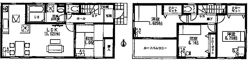 Floor plan. (3 Building), Price 33,800,000 yen, 4LDK, Land area 115.32 sq m , Building area 97.31 sq m