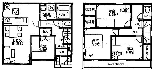 Floor plan. (4 Building), Price 32,200,000 yen, 4LDK, Land area 151.27 sq m , Building area 99.18 sq m