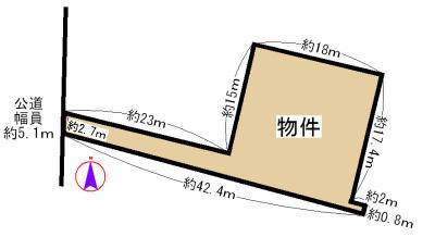 Compartment figure. Land price 39,800,000 yen, Land area 394.24 sq m