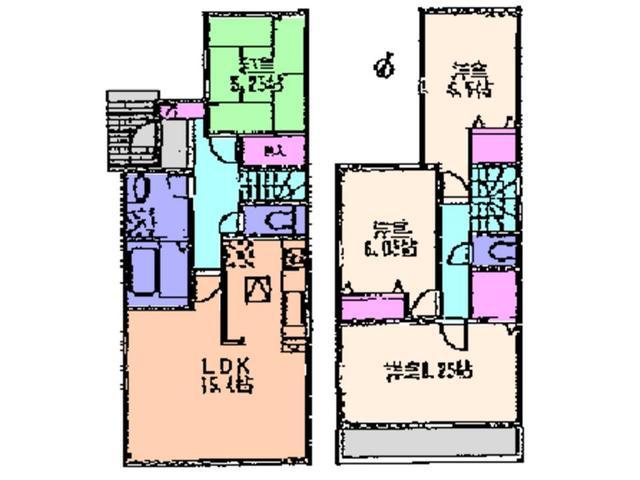 Floor plan. 27,800,000 yen, 4LDK, Land area 109.25 sq m , Building area 97.72 sq m