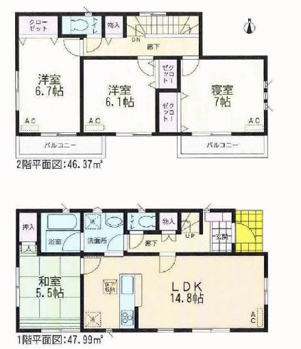 Floor plan. 27,900,000 yen, 4LDK, Land area 100.89 sq m , Building area 94.36 sq m floor plan