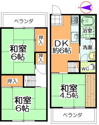 Floor plan. 3DK, Price 3.8 million yen, Footprint 51.1 sq m