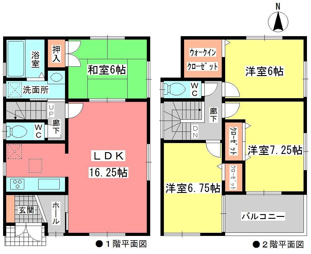 Floor plan. (Building 2), Price 27,800,000 yen, 4LDK, Land area 135.04 sq m , Building area 98.83 sq m