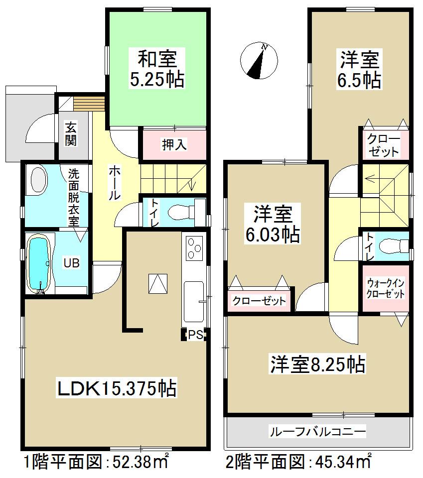Floor plan. 27,800,000 yen, 4LDK, Land area 109.25 sq m , Building area 97.72 sq m