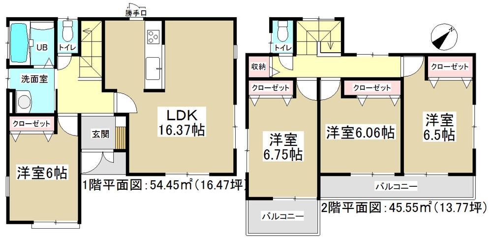Floor plan. (1 Building), Price 28,880,000 yen, 4LDK, Land area 118.89 sq m , Building area 100 sq m