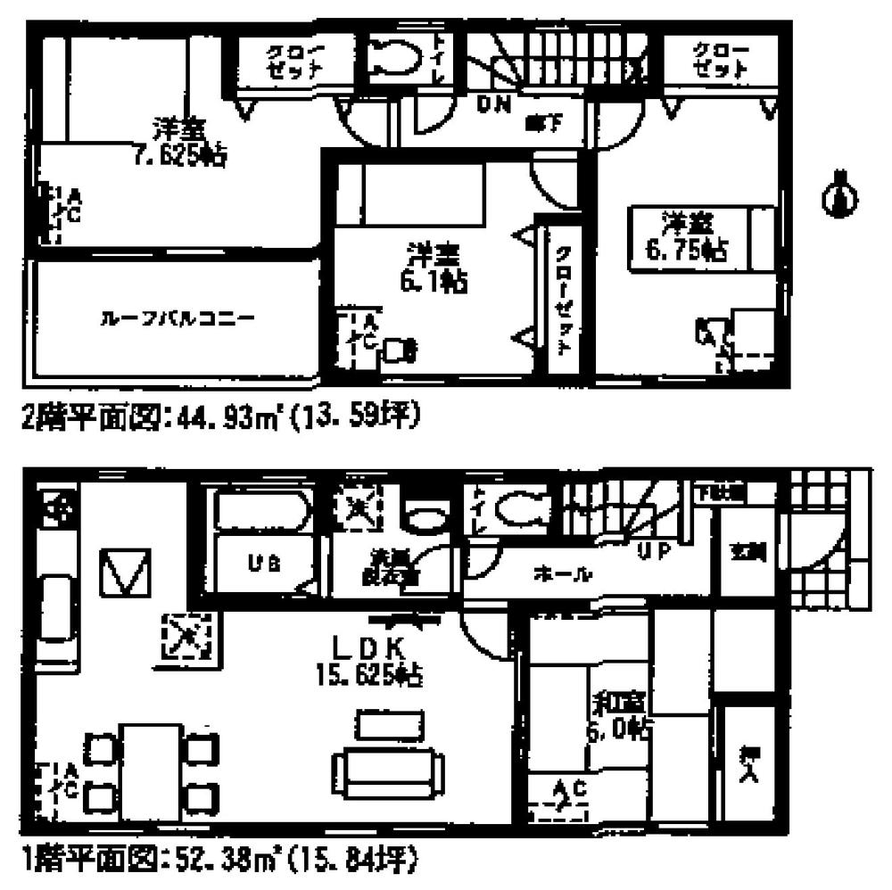 Floor plan. (1 Building), Price 33,800,000 yen, 4LDK, Land area 115.34 sq m , Building area 97.31 sq m