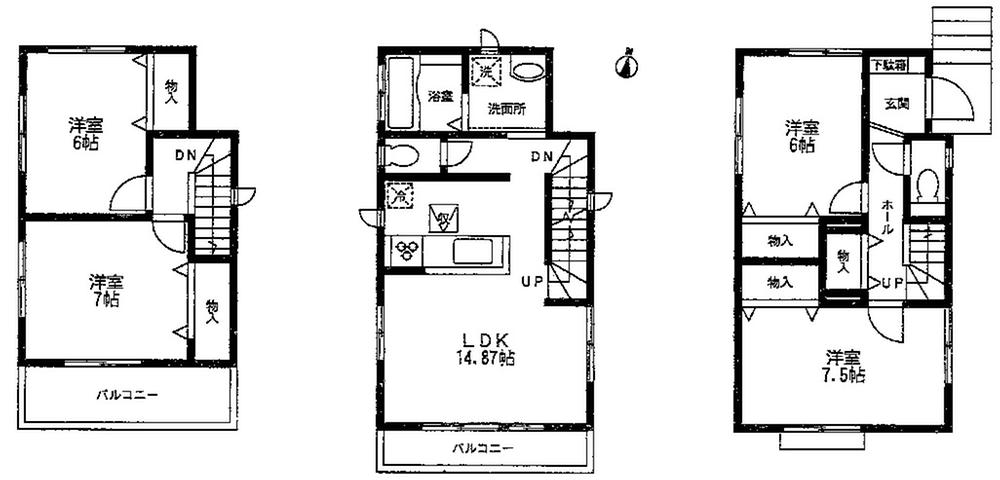 Floor plan. (1 Building), Price 27,800,000 yen, 4LDK, Land area 99.42 sq m , Building area 101.45 sq m