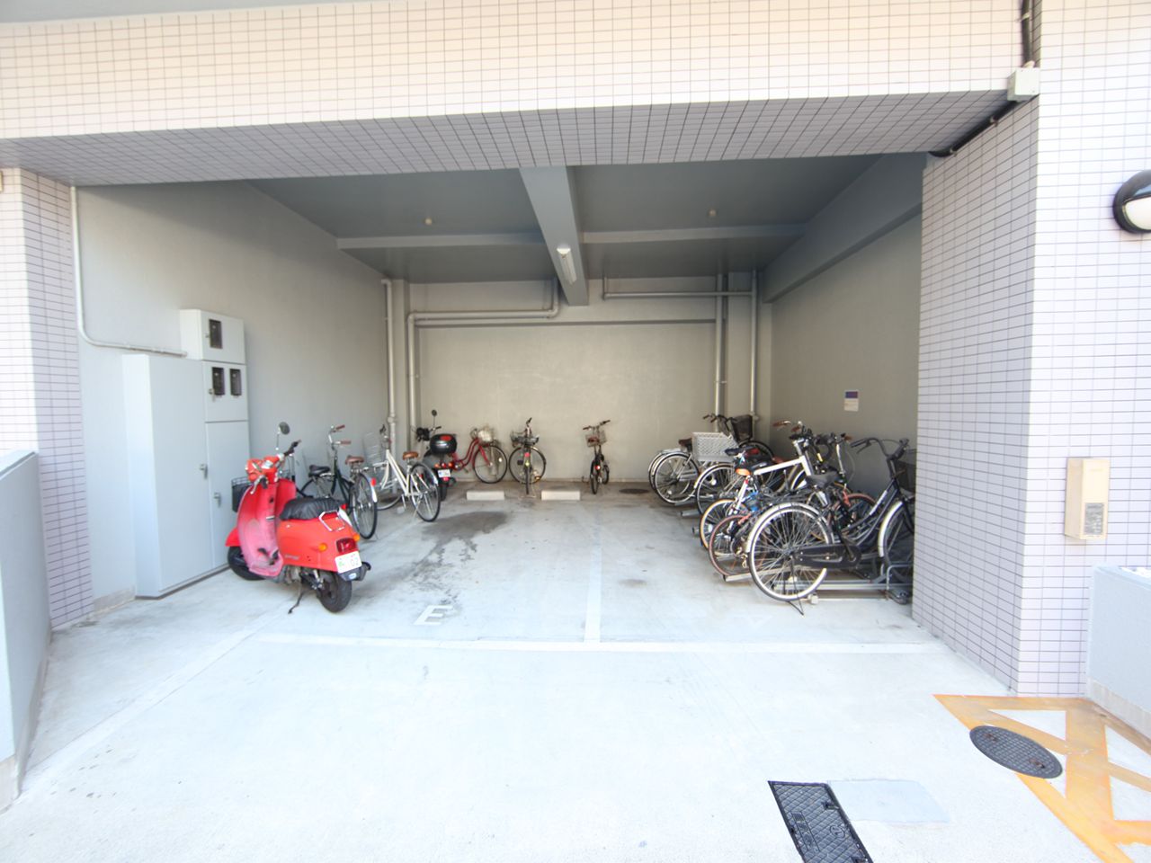 Entrance. Bicycle-parking space