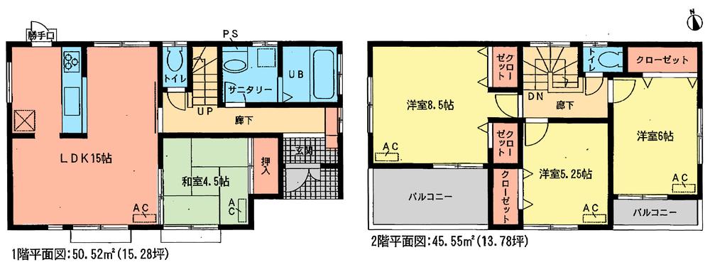 Floor plan. (3 Building), Price 31,800,000 yen, 4LDK, Land area 138.13 sq m , Building area 96.07 sq m