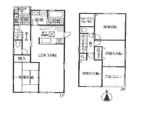 Floor plan. 32,800,000 yen, 4LDK, Land area 163.13 sq m , Building area 98.82 sq m