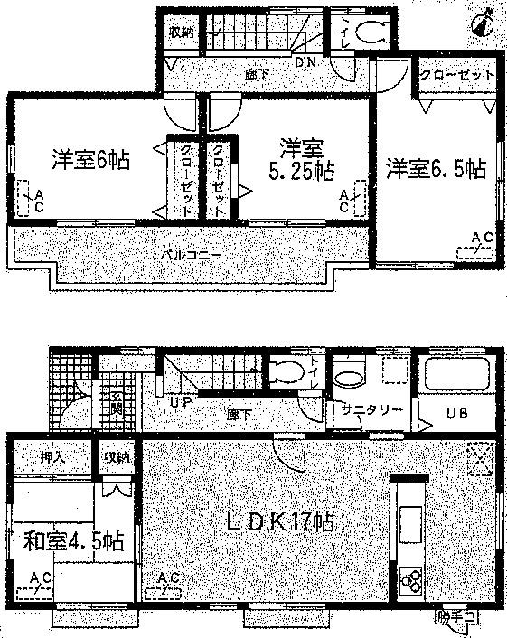 Floor plan. (3 Building), Price 29,800,000 yen, 4LDK, Land area 137.84 sq m , Building area 96.07 sq m
