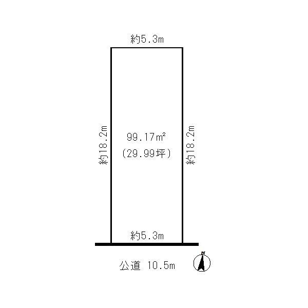 Compartment figure. Land price 9.8 million yen, Land area 99.17 sq m