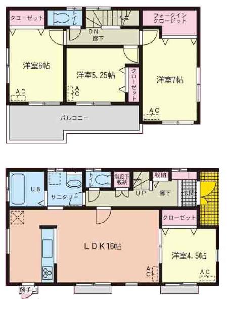 Floor plan. (Building 2), Price 31,800,000 yen, 4LDK, Land area 138.12 sq m , Building area 96.07 sq m