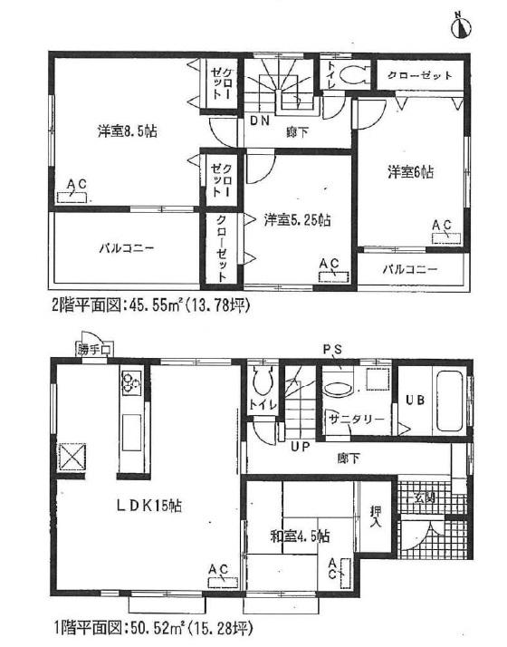 Floor plan. (3 Building), Price 31,800,000 yen, 4LDK, Land area 138.13 sq m , Building area 96.07 sq m