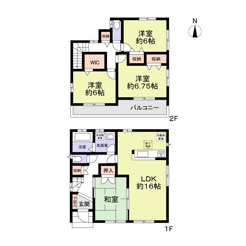 Floor plan. 34,800,000 yen, 4LDK, Land area 123.67 sq m , Building area 100.6 sq m 4LDK newly built single-family