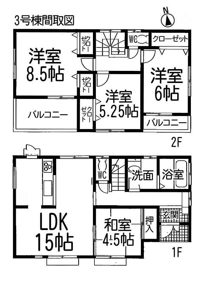 Floor plan. 31,800,000 yen, 4LDK, Land area 138.13 sq m , Building area 96.07 sq m