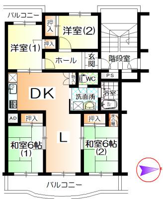 Floor plan. 4LDK, Price 8.5 million yen, Occupied area 85.16 sq m