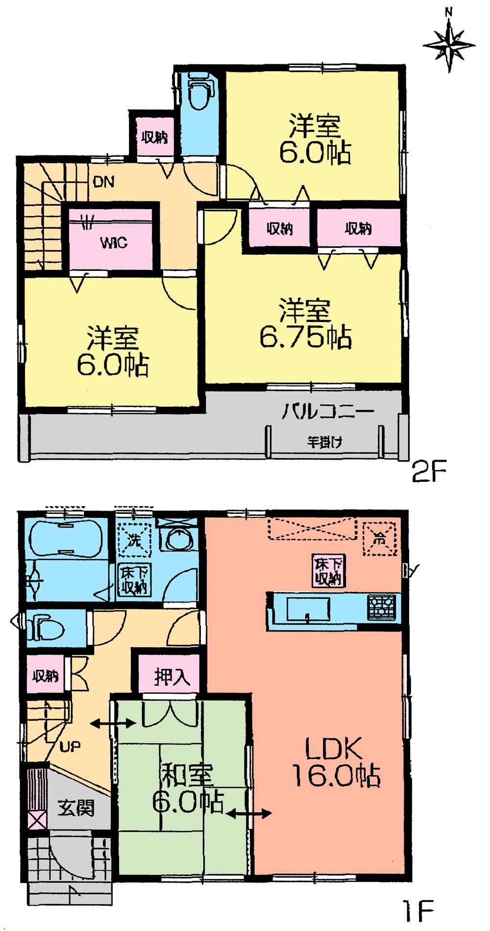 Floor plan. 34,800,000 yen, 4LDK, Land area 123.67 sq m , Building area 100.6 sq m all room 6 quires more 4LDK! 