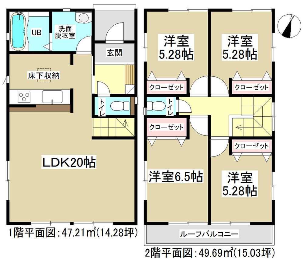Floor plan. 22,900,000 yen, 4LDK, Land area 131.77 sq m , Building area 96.9 sq m