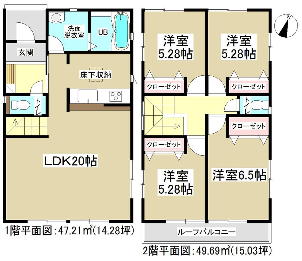 Floor plan. (3 Building), Price 22.5 million yen, 4LDK, Land area 131.73 sq m , Building area 96.9 sq m
