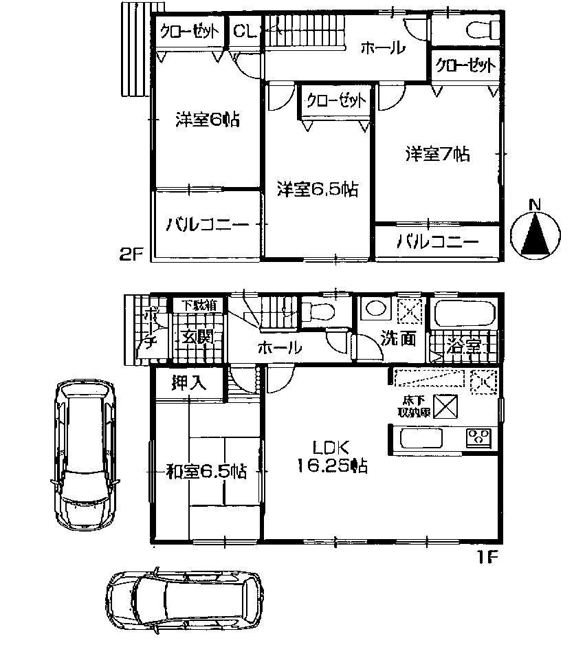 Floor plan. (1 Building), Price 29,800,000 yen, 4LDK, Land area 119.73 sq m , Building area 99.22 sq m