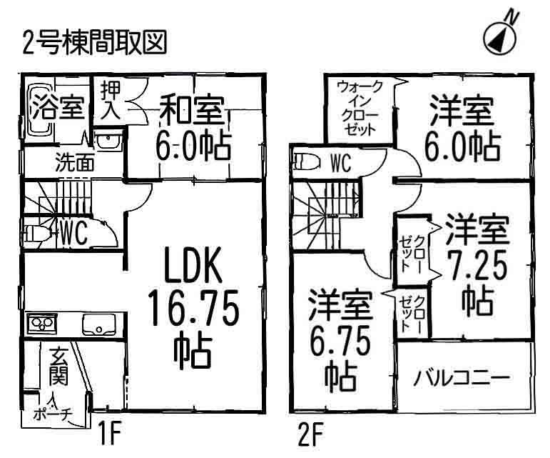 Floor plan. 27,800,000 yen, 4LDK, Land area 135.04 sq m , Building area 99.83 sq m 4LDK Land 40.84 square meters Building 30.19 square meters