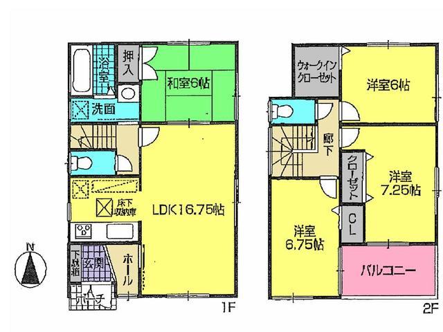 Floor plan. 27,800,000 yen, 4LDK, Land area 135.04 sq m , Building area 98.83 sq m floor plan