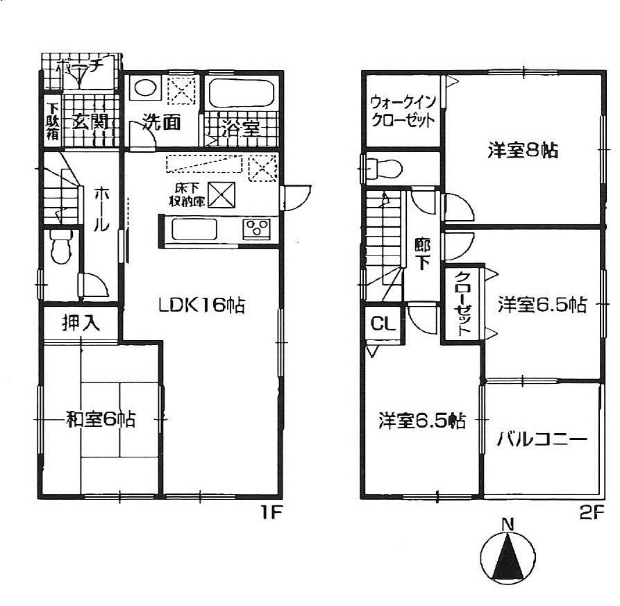 Floor plan. (1 Building), Price 32,800,000 yen, 4LDK, Land area 163.13 sq m , Building area 98.82 sq m