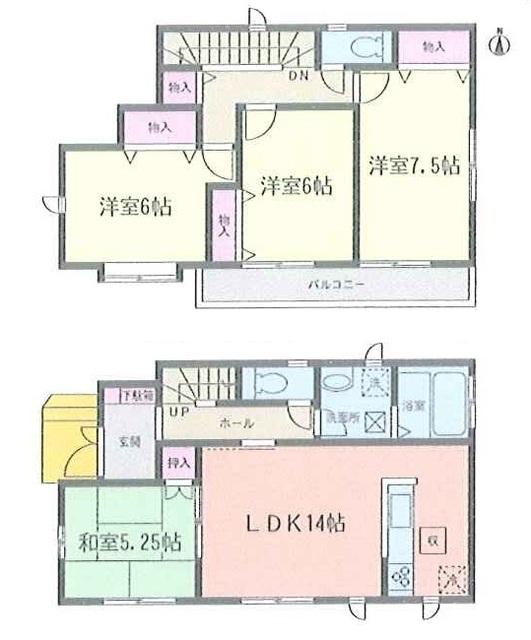 Floor plan. 26,900,000 yen, 4LDK, Land area 98.35 sq m , Building area 95.86 sq m