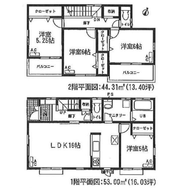 Floor plan. (Building 2), Price 28.8 million yen, 4LDK, Land area 137.82 sq m , Building area 97.31 sq m
