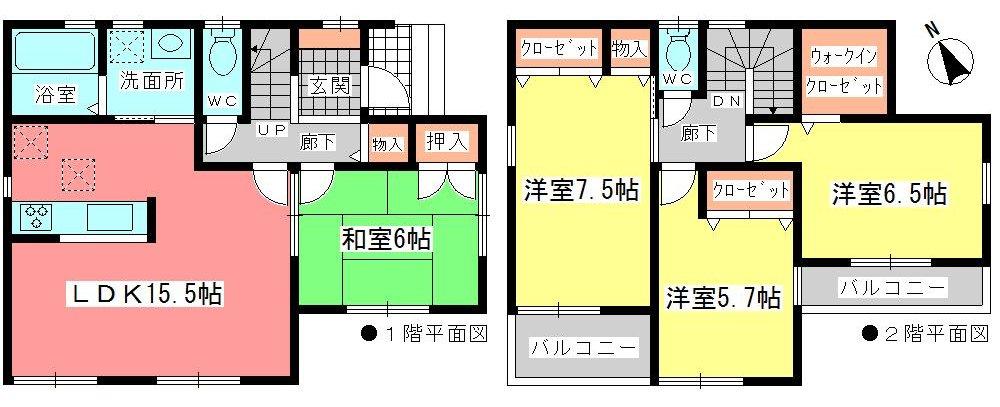 Floor plan. 29,800,000 yen, 4LDK, Land area 136.55 sq m , Building area 97.61 sq m