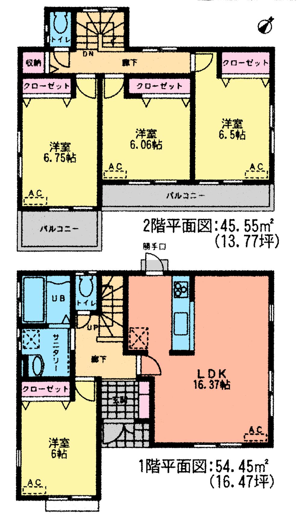 Floor plan. (1 Building), Price 28,880,000 yen, 4LDK, Land area 118.89 sq m , Building area 100 sq m