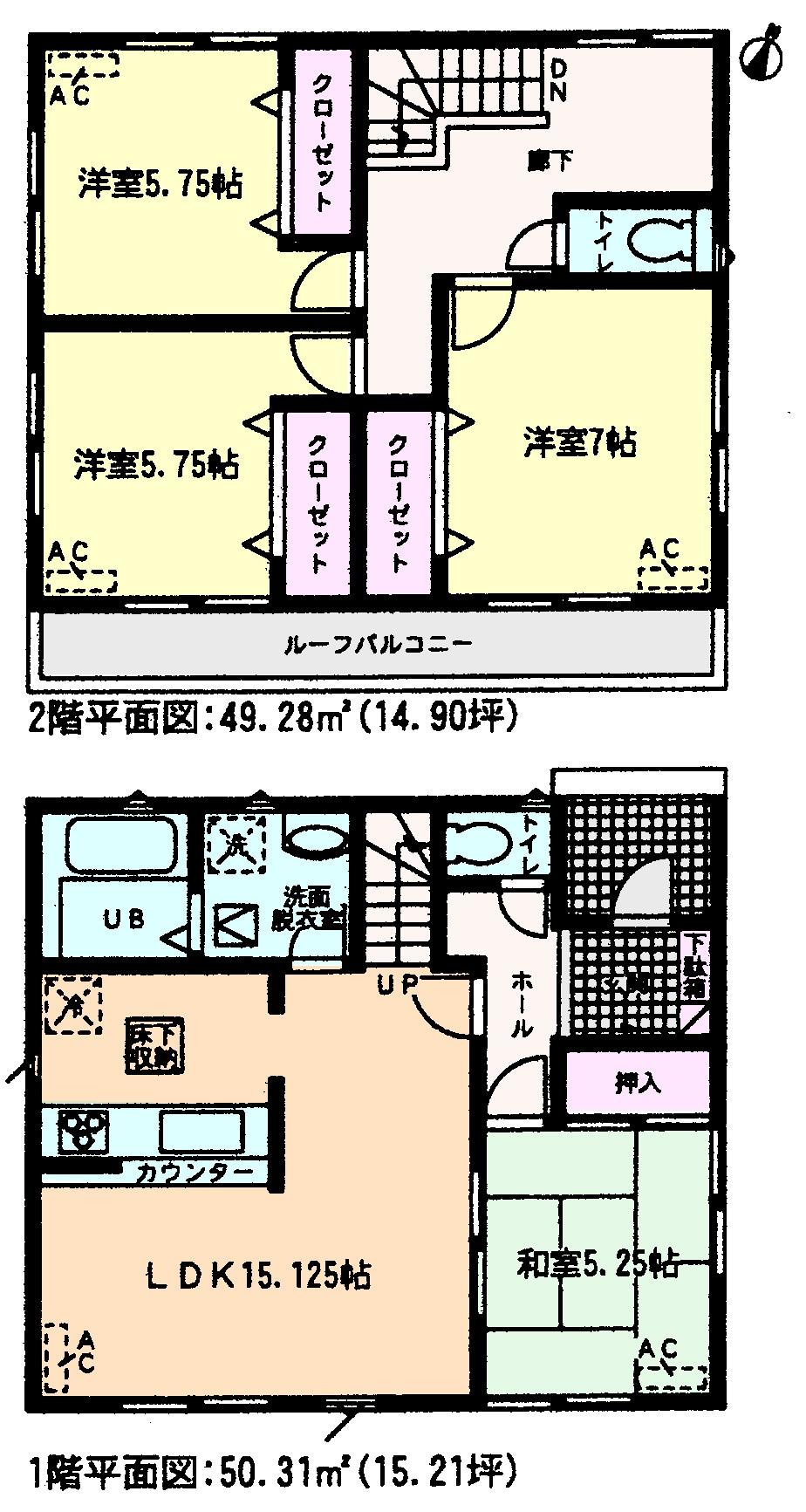 Floor plan. (1 Building), Price 24.5 million yen, 4LDK, Land area 127.33 sq m , Building area 99.59 sq m