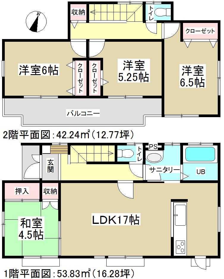 Floor plan. (3 Building), Price 29,800,000 yen, 4LDK, Land area 137.65 sq m , Building area 96.07 sq m