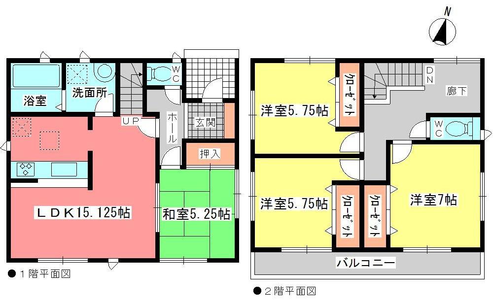 Floor plan. (1 Building), Price 24.5 million yen, 4LDK, Land area 127.33 sq m , Building area 99.59 sq m