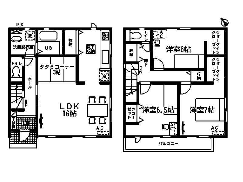 Floor plan. (1 Building), Price 27,900,000 yen, 3LDK, Land area 108.1 sq m , Building area 98.55 sq m