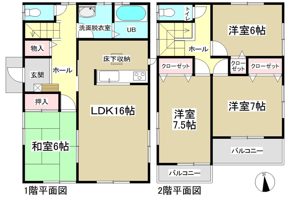 Floor plan. (1 Building), Price 29,800,000 yen, 4LDK, Land area 143.95 sq m , Building area 105.16 sq m