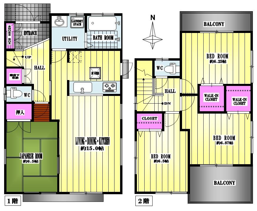 Floor plan. (3 Building), Price 27,800,000 yen, 4LDK, Land area 171.32 sq m , Building area 96.49 sq m
