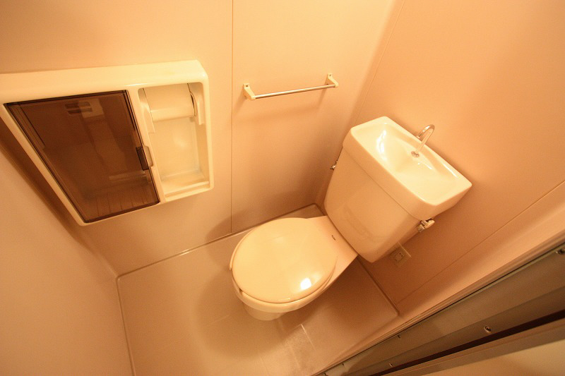 Toilet. Toilet with a shelf image