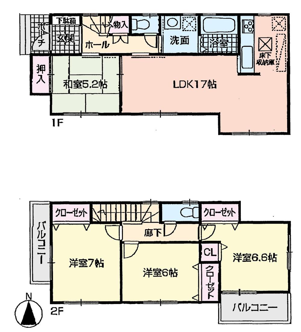 Floor plan. (1 Building), Price 25,300,000 yen, 4LDK, Land area 109.94 sq m , Building area 98.18 sq m