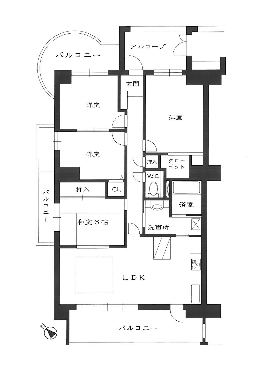 Floor plan. 4LDK, Price 16.5 million yen, Occupied area 97.79 sq m