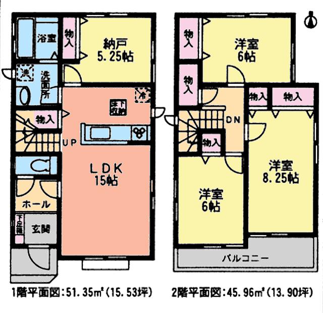 Floor plan. (1 Building), Price 27,800,000 yen, 3LDK+S, Land area 109.16 sq m , Building area 97.31 sq m