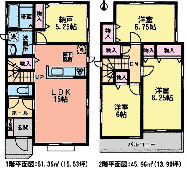 Floor plan. (3 Building), Price 27,800,000 yen, 3LDK+S, Land area 109.92 sq m , Building area 97.31 sq m