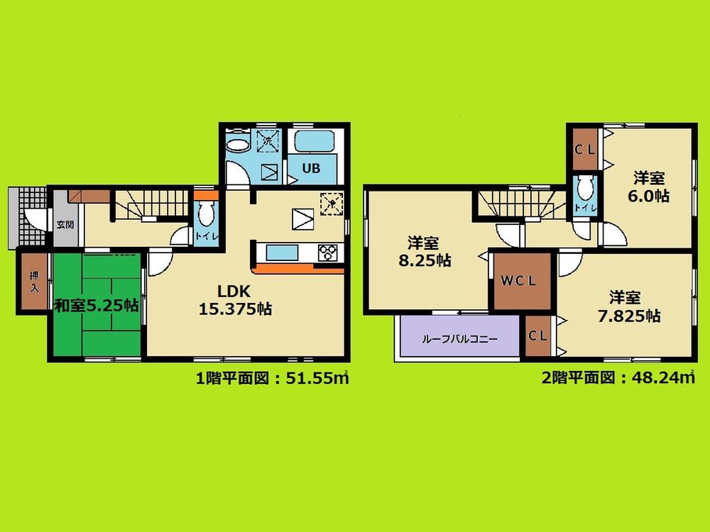 Floor plan. 21,800,000 yen, 4LDK + S (storeroom), Land area 118.69 sq m , Building area 99.79 sq m