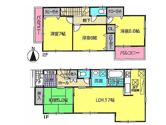 Floor plan. 25,300,000 yen, 4LDK, Land area 109.94 sq m , Building area 98.18 sq m floor plan