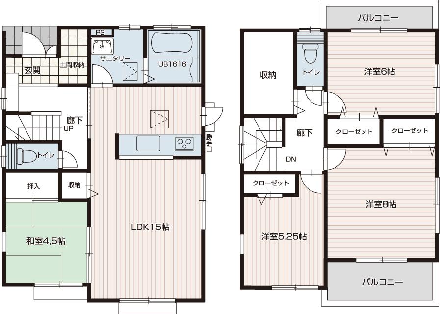 Floor plan. (1 Building), Price 25,800,000 yen, 4LDK, Land area 119.15 sq m , Building area 101.04 sq m