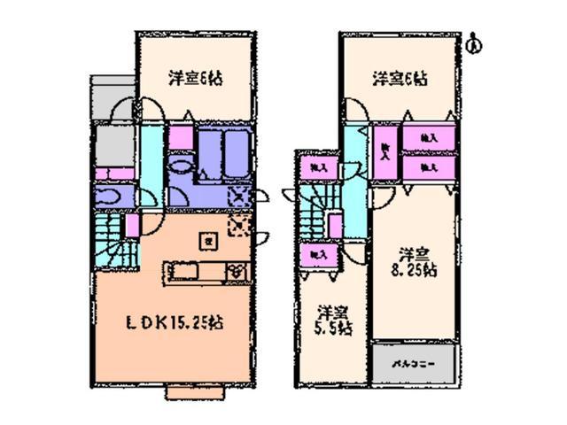 Floor plan. 25,300,000 yen, 4LDK, Land area 119.16 sq m , Building area 96.89 sq m