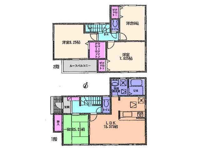 Floor plan. 21,800,000 yen, 4LDK, Land area 118.69 sq m , Building area 99.79 sq m